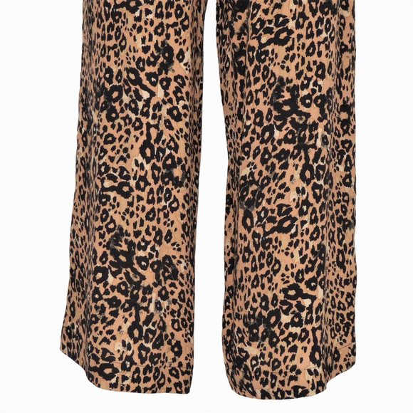 Aritzia Wilfred Faun High Waisted Cropped Wide-Leg leopard Print Pants Size S - Picture 7 of 10